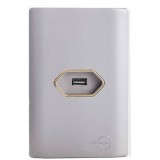 Conjunto USB 2A 4x2 - Novara Aço Gold